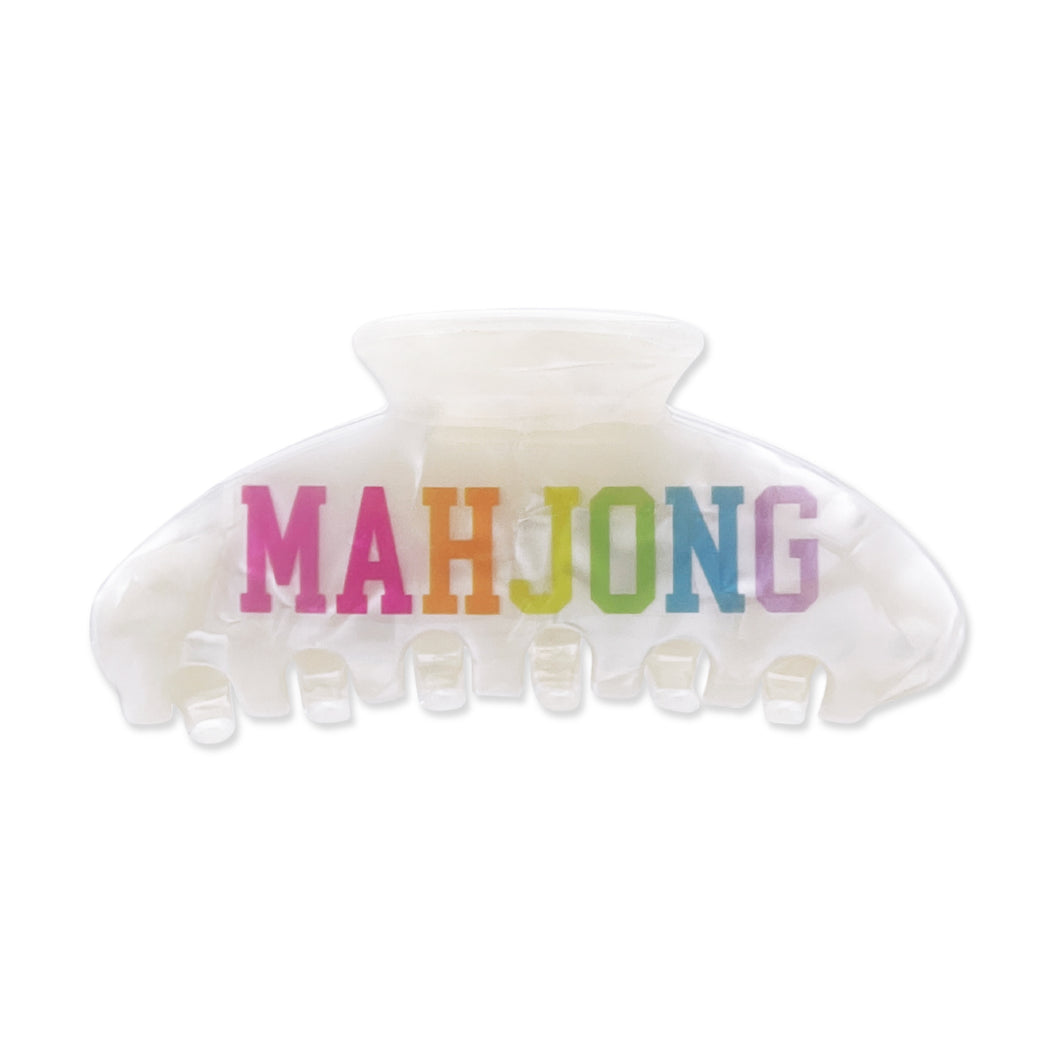 Mahjong White Large Hairclip