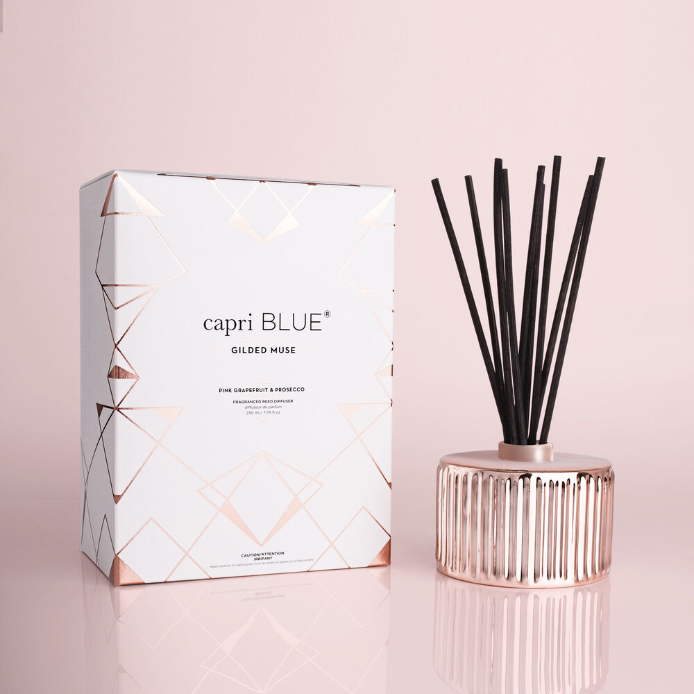 Pink Grapefruit & Prosecco Gilded Reed Diffuser, 7.75 oz